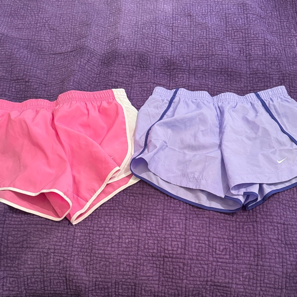 Nike Kids Dual Pack Pink and Lavender Shorts